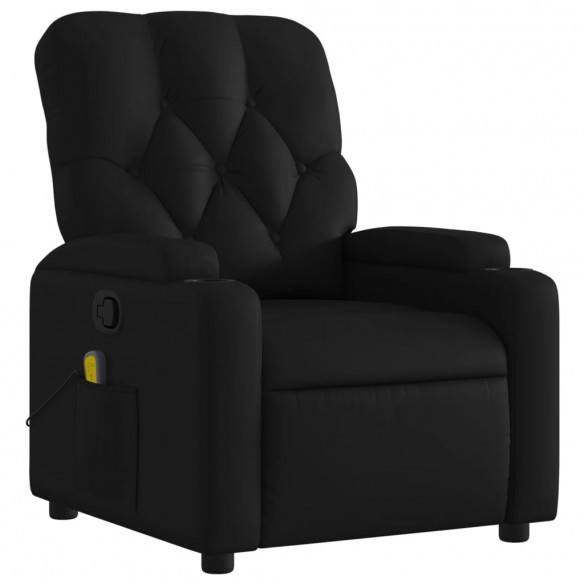 Fauteuil de massage inclinable Noir Similicuir