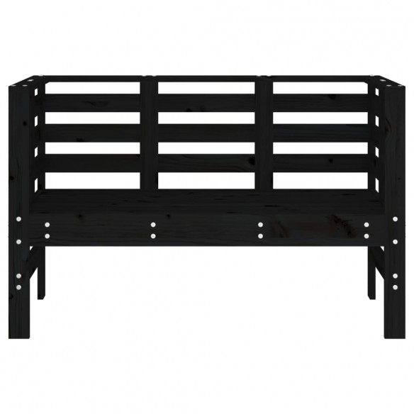 Banc de jardin noir 111,5x53x71 cm bois massif de pin