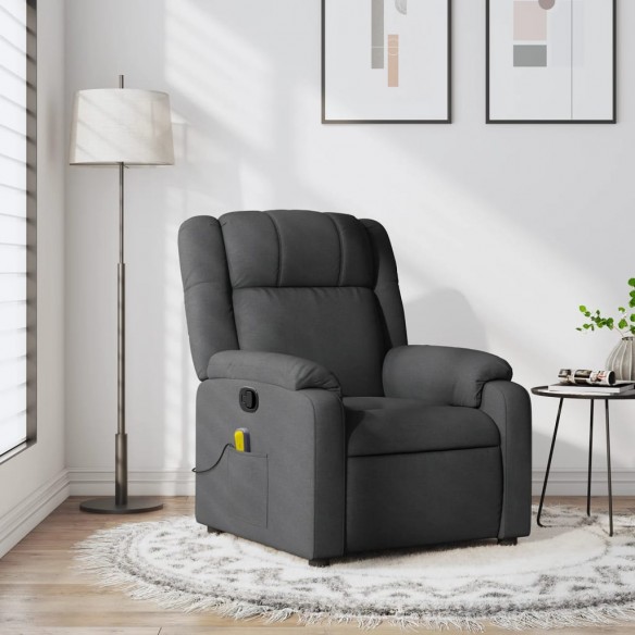 Fauteuil de massage inclinable Gris foncé Tissu