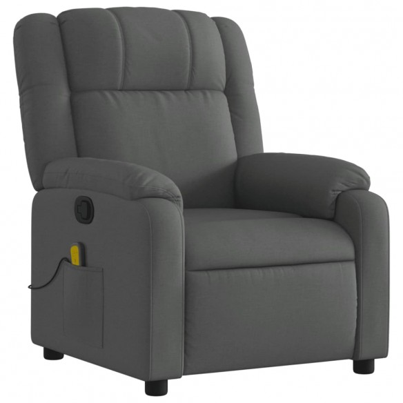 Fauteuil de massage inclinable Gris foncé Tissu