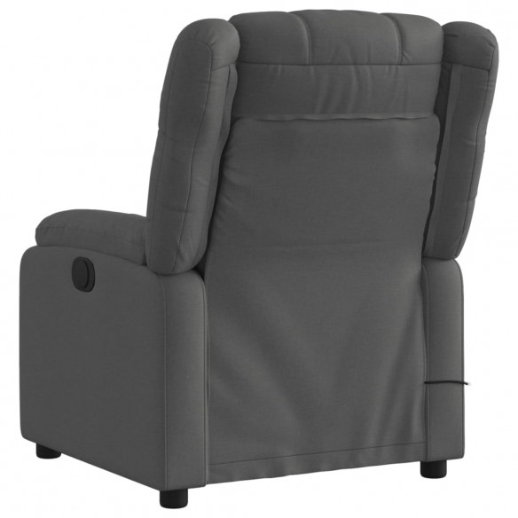 Fauteuil de massage inclinable Gris foncé Tissu