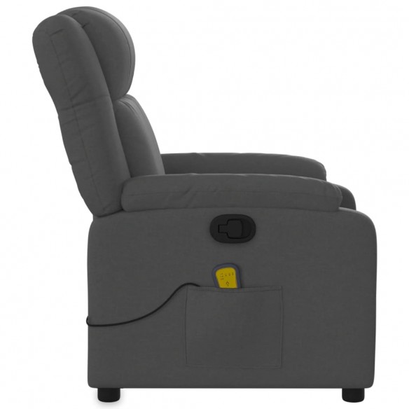 Fauteuil de massage inclinable Gris foncé Tissu