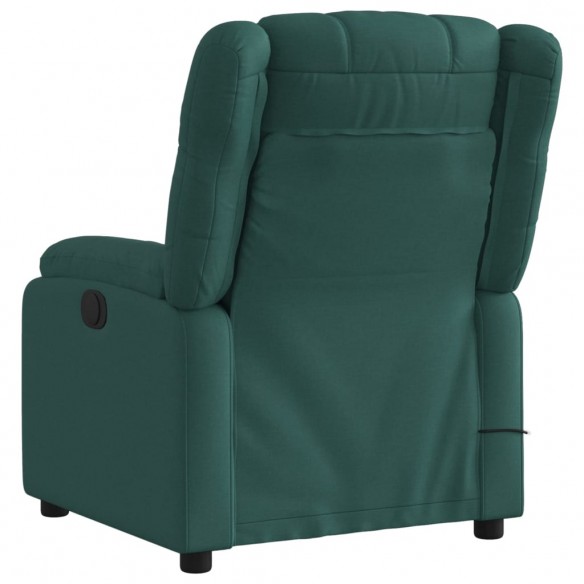 Fauteuil de massage inclinable Vert foncé Tissu