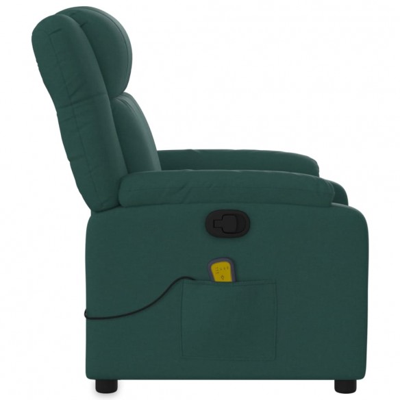 Fauteuil de massage inclinable Vert foncé Tissu