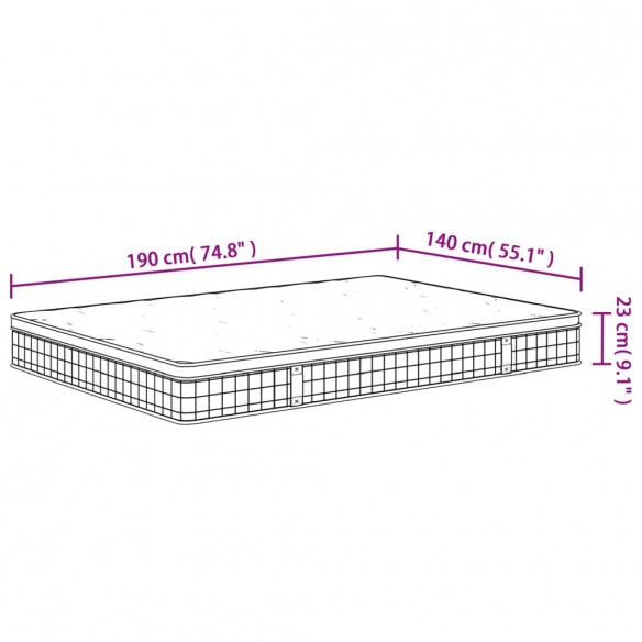 Matelas à ressorts bonnell moyen 140x190 cm