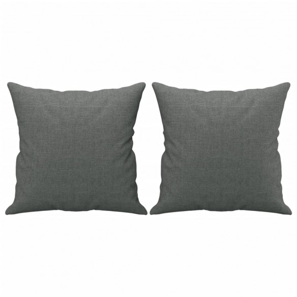 Canapé 2 places avec oreillers gris foncé 140 cm tissu