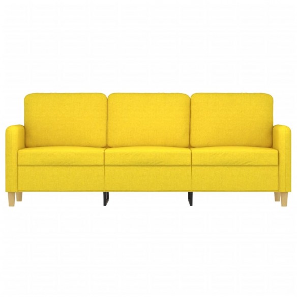 Canapé à 3 places Jaune clair 180 cm Tissu