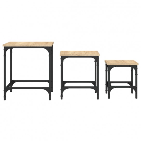 Tables basses gigognes 3 pcs chêne sonoma bois d'ingénierie