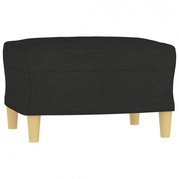 Canapé à 3 places avec repose-pieds Noir 180 cm Tissu