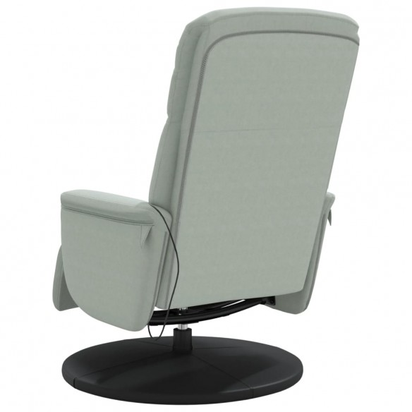 Fauteuil inclinable de massage repose-pied gris clair velours