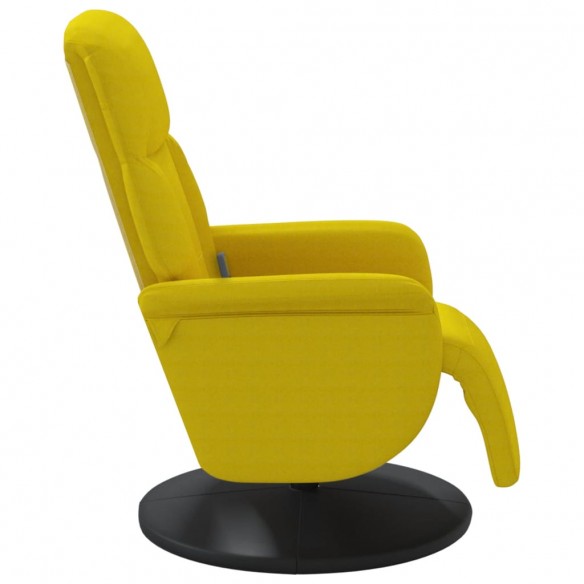 Fauteuil inclinable de massage avec repose-pied jaune velours