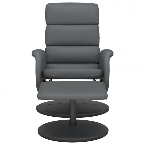 Fauteuil inclinable avec repose-pied gris similicuir