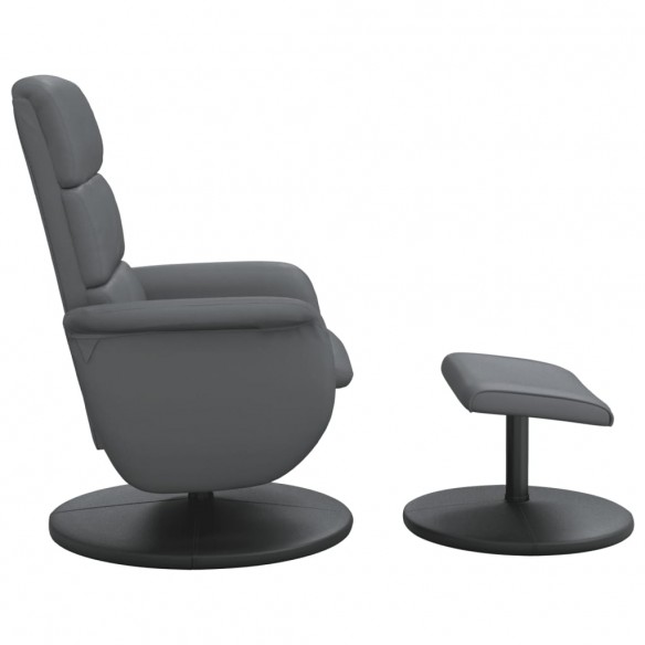 Fauteuil inclinable avec repose-pied gris similicuir