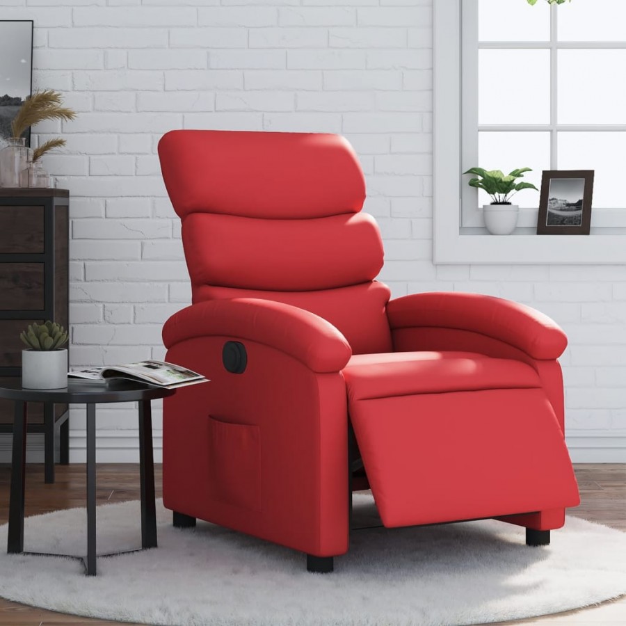 Fauteuil inclinable électrique Rouge Similicuir