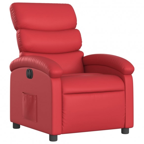 Fauteuil inclinable électrique Rouge Similicuir