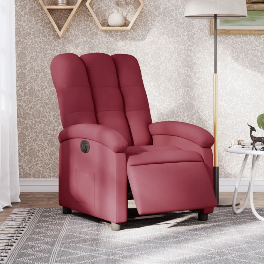 Fauteuil inclinable électrique Rouge bordeaux Tissu