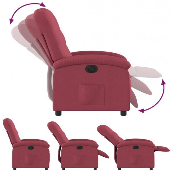 Fauteuil inclinable électrique Rouge bordeaux Tissu