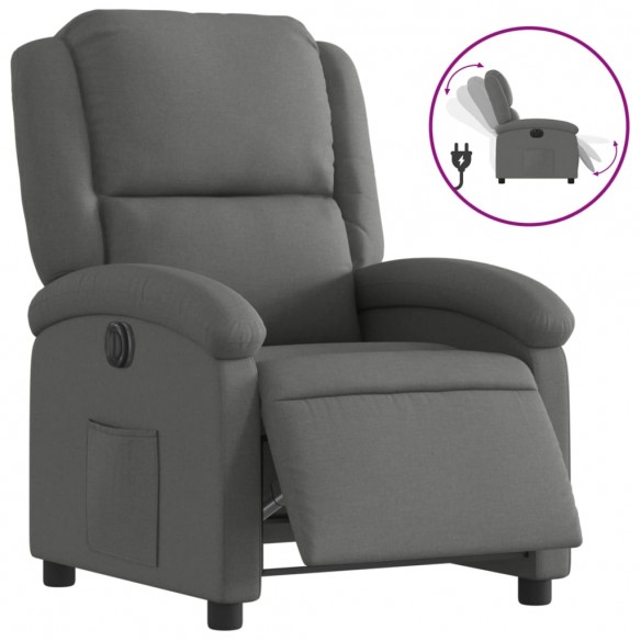 Fauteuil inclinable électrique Gris foncé Tissu