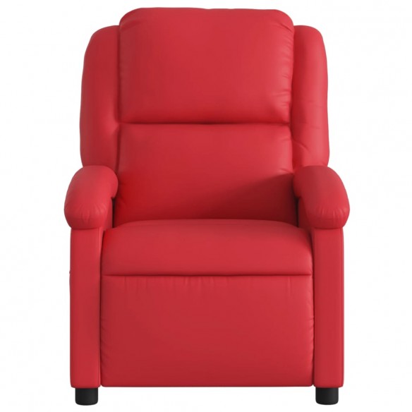 Fauteuil de massage inclinable électrique rouge similicuir