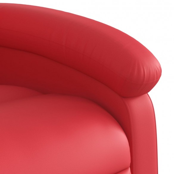 Fauteuil de massage inclinable électrique rouge similicuir