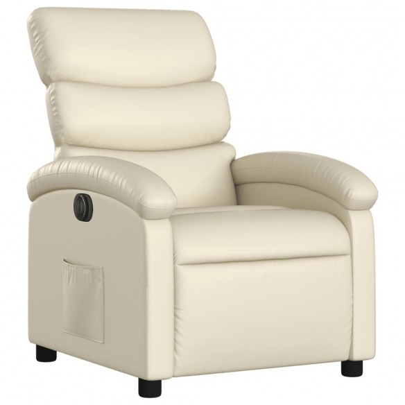 Fauteuil inclinable électrique Crème Similicuir