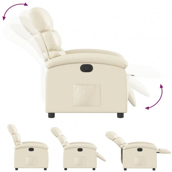 Fauteuil inclinable électrique Crème Similicuir