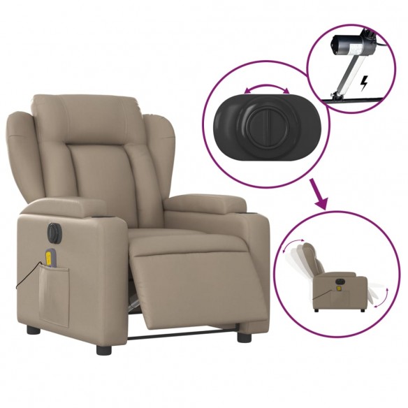 Fauteuil de massage inclinable électrique cappuccino similicuir