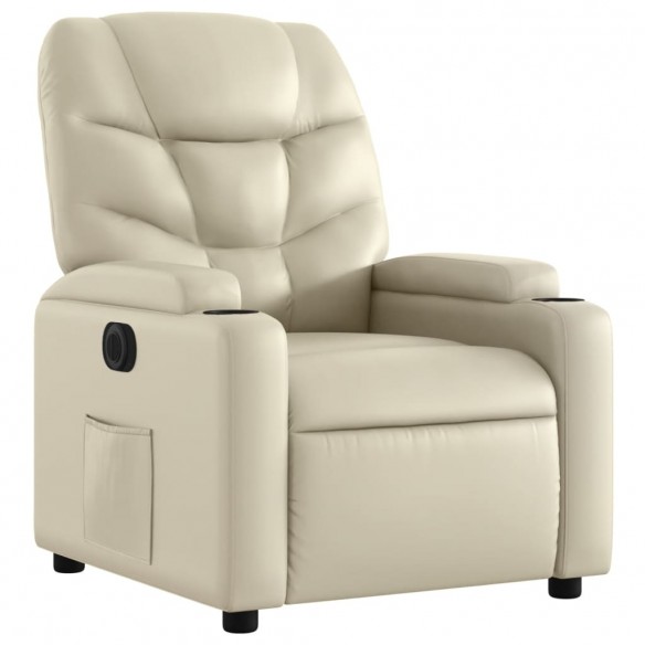 Fauteuil inclinable électrique Crème Similicuir