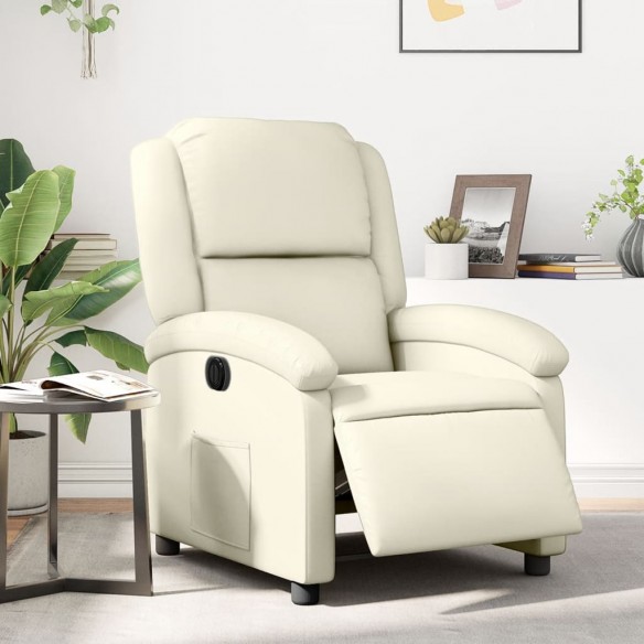 Fauteuil inclinable électrique Crème Similicuir