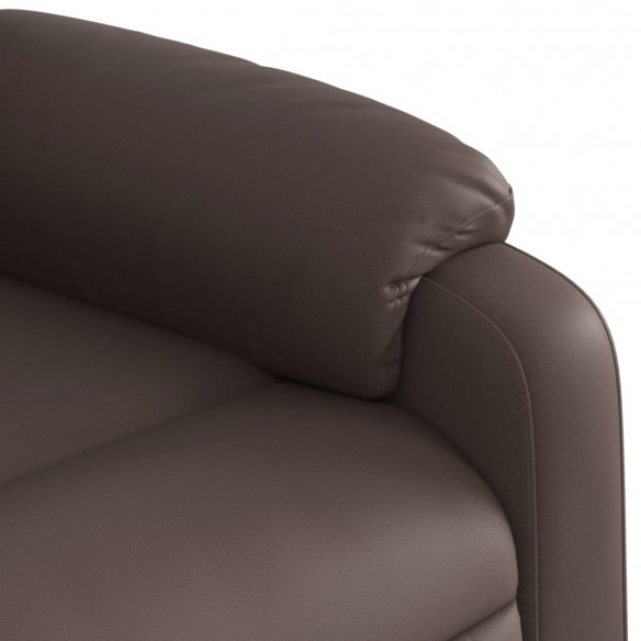 Fauteuil de massage inclinable électrique marron similicuir