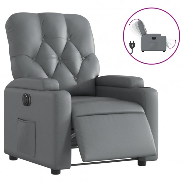 Fauteuil inclinable électrique Gris Similicuir