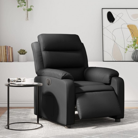 Fauteuil inclinable électrique Noir Similicuir