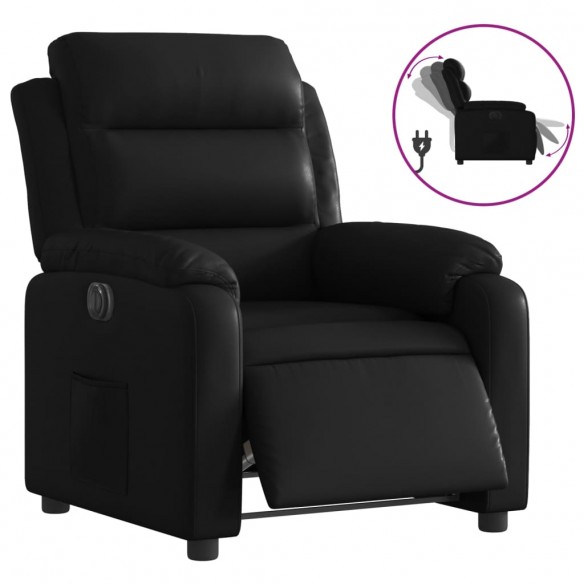 Fauteuil inclinable électrique Noir Similicuir