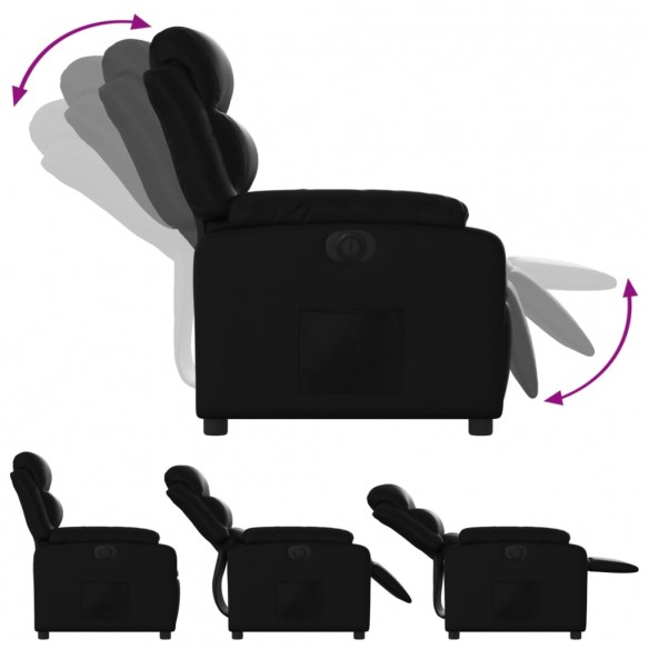 Fauteuil inclinable électrique Noir Similicuir