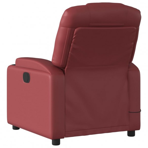 Fauteuil de massage inclinable électrique rouge bordeaux