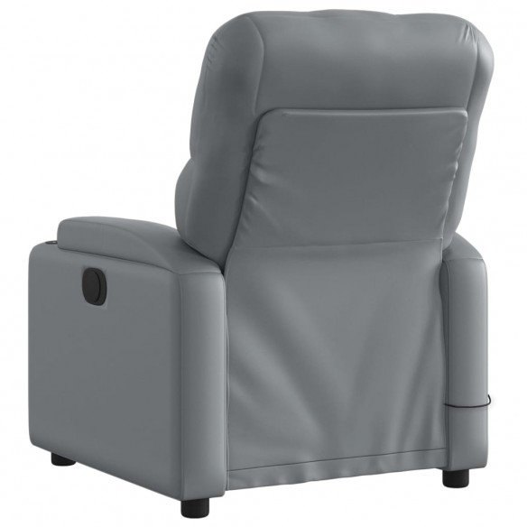 Fauteuil de massage inclinable électrique gris similicuir