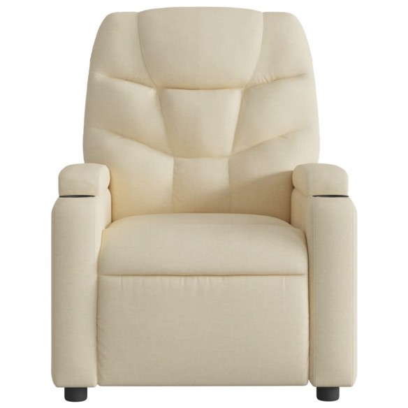 Fauteuil inclinable électrique Crème Tissu