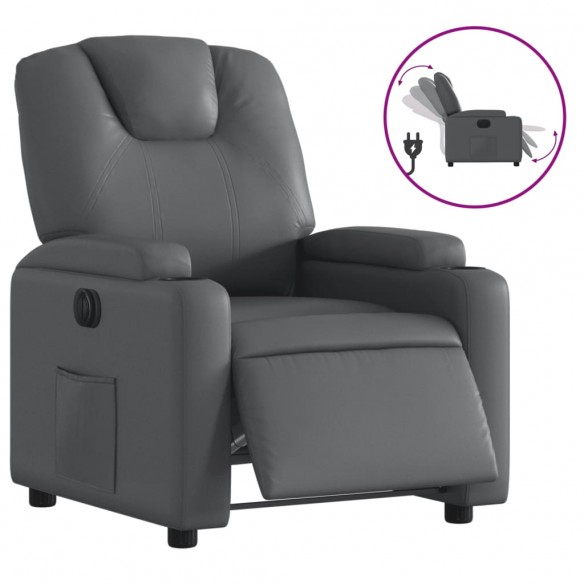 Fauteuil inclinable électrique Gris Similicuir