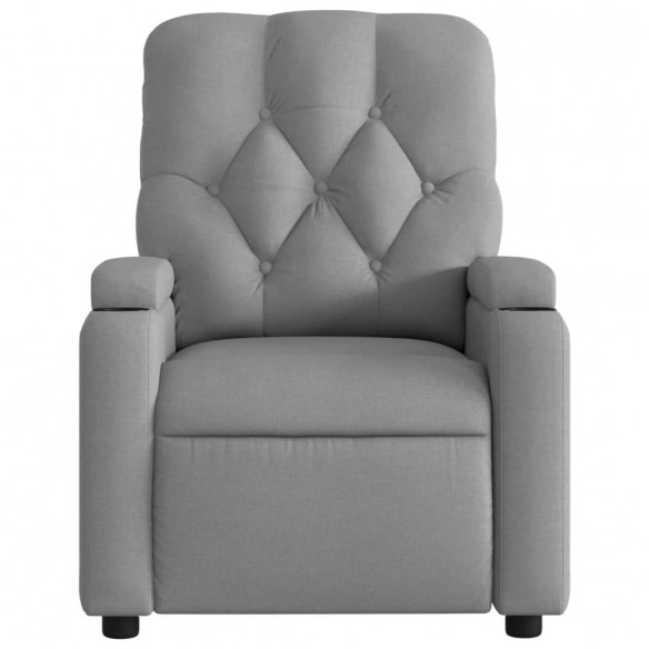 Fauteuil de massage inclinable électrique gris clair tissu