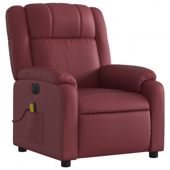 Fauteuil de massage inclinable électrique rouge bordeaux