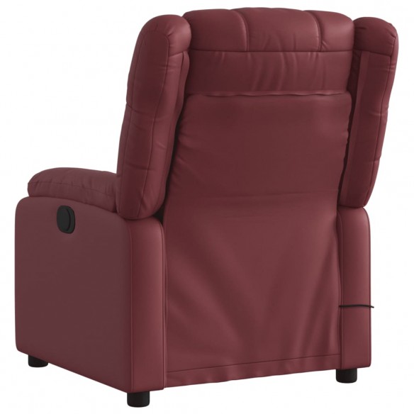 Fauteuil de massage inclinable électrique rouge bordeaux