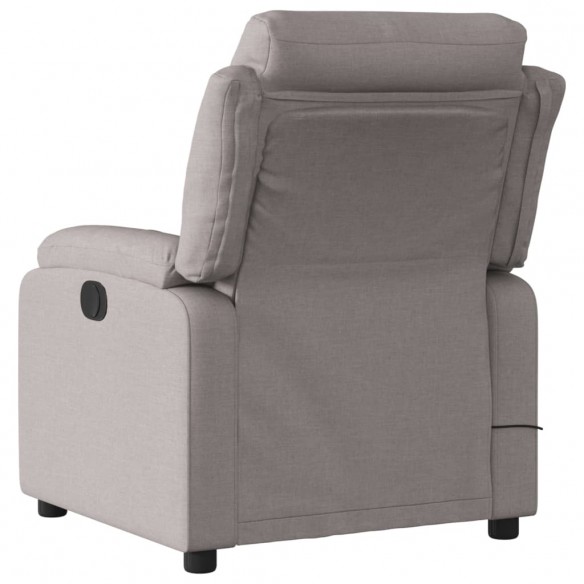 Fauteuil de massage inclinable électrique Taupe Tissu