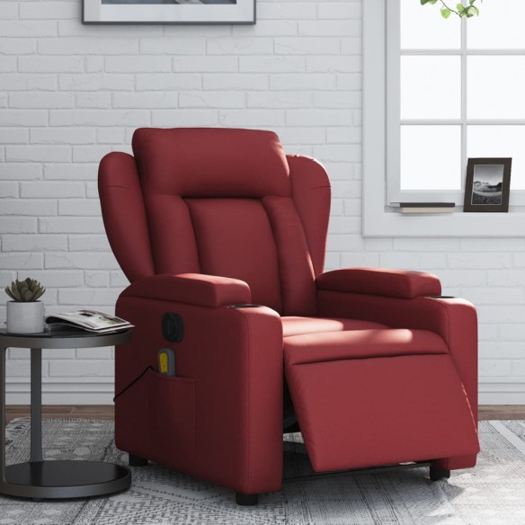 Fauteuil de massage inclinable électrique rouge bordeaux