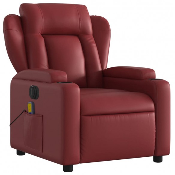 Fauteuil de massage inclinable électrique rouge bordeaux