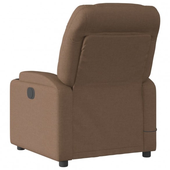 Fauteuil inclinable de massage électrique marron tissu