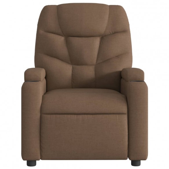 Fauteuil inclinable de massage électrique marron tissu