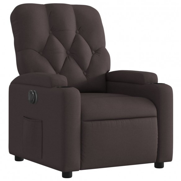 Fauteuil inclinable électrique Marron foncé Tissu