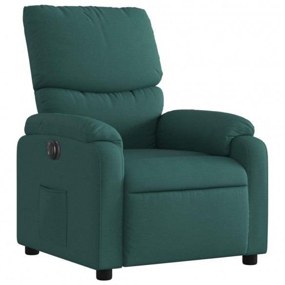 Fauteuil inclinable électrique Vert foncé Tissu