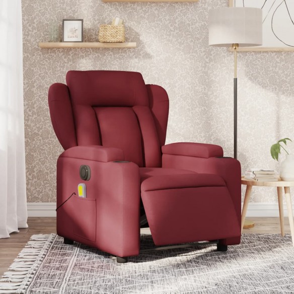 Fauteuil de massage inclinable électrique Rouge bordeaux Tissu