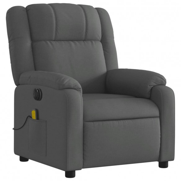 Fauteuil inclinable de massage électrique gris foncé tissu